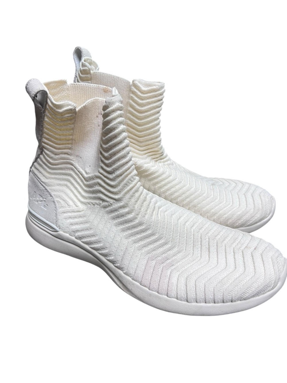 APL Techloom Chelsea White Slip-On Knit High-Top Sneakers Shoes